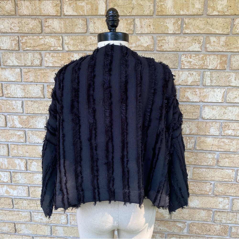 Ruffle Striped Open Jacket - Picture 8 of 8